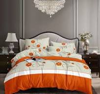 Terracotta Floral Sateen Duvet Set